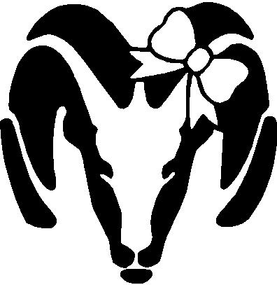 Dodge Ram Head with Bow Decal, dodge decals, automotive stickers ...