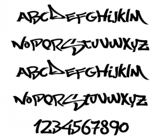 5 Style Graffiti Alphabet Letters - Black Sketches / Graffiti ...