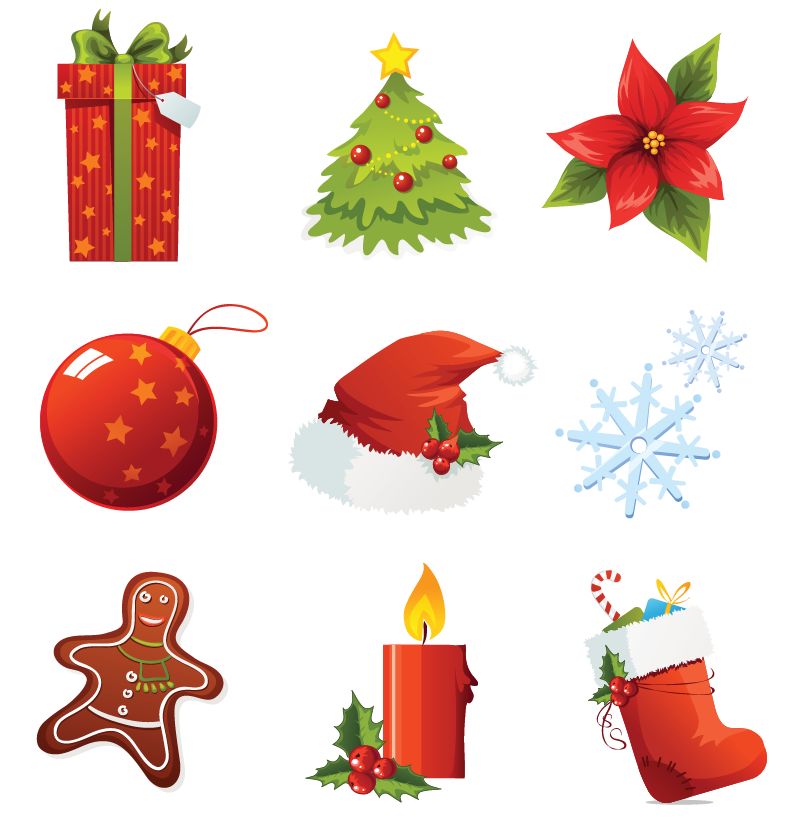 Christmas Vector Icons Free Vector / 4Vector