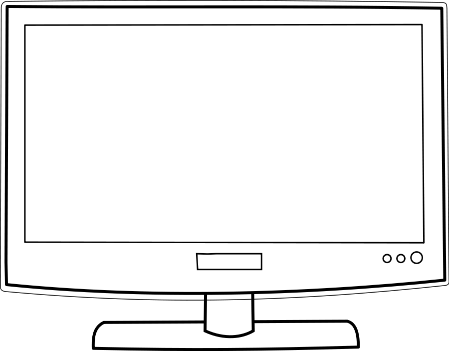 Tv Screen Clipart Black And White - Free Clipart ...