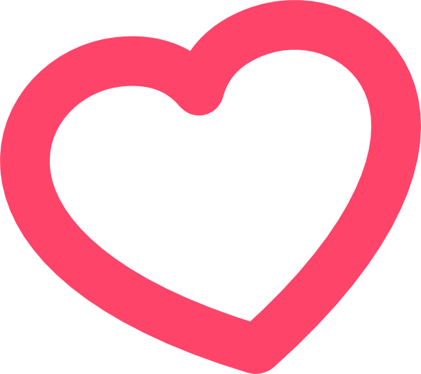 Red heart outline clipart