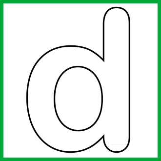 Lower Case Alphabet Letter D Template and D Song