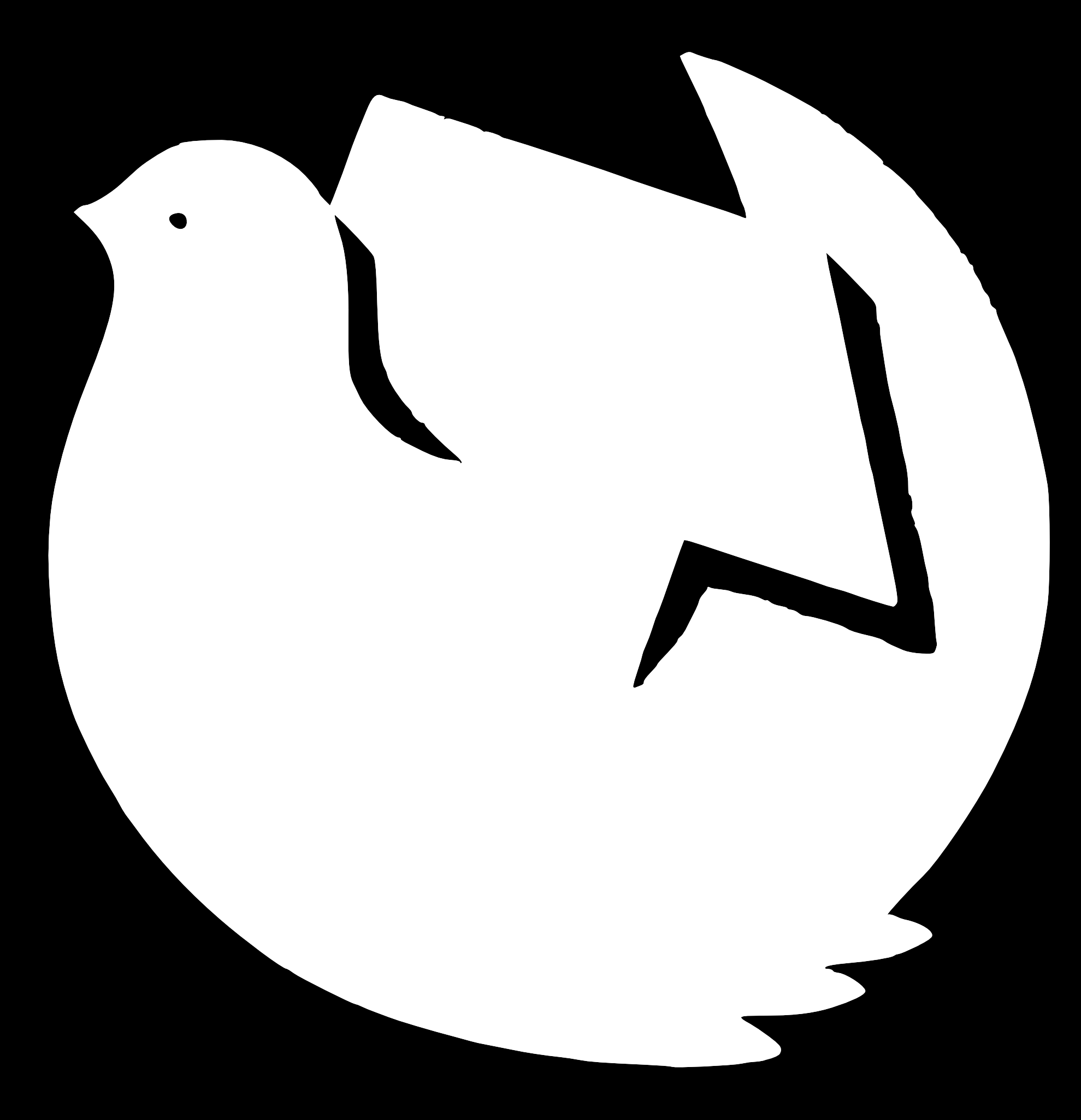 Clip Art: dove hammer and sickle black white ...