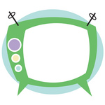 Old Fashioned Green Box TV Clipart Illustration | Walkable Suburb