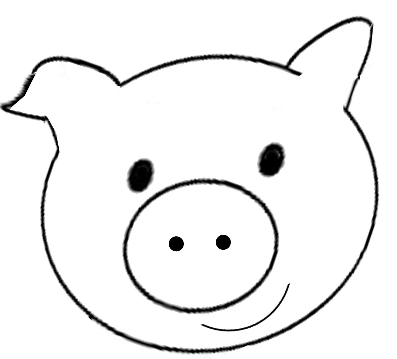 Best Photos of Pig Outline Printable - Simple Pig Coloring Pages ...