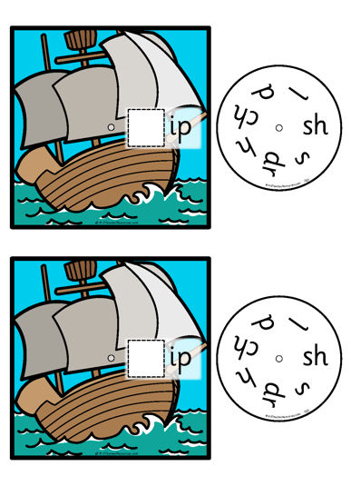 Printable Word Family Spinners