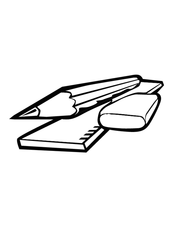 eps pencil-ruler-eraser printable coloring in pages for kids ...