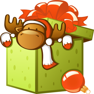 Christmas gift box clipart