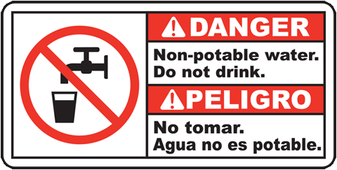 Non Potable Water Signs, Non Potable Water Safety Signs