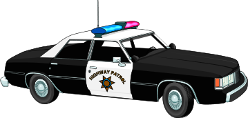 Police station with police car clipart