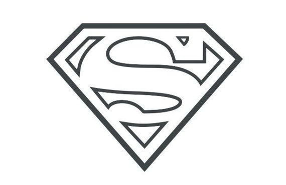 Outline Of Superman Logo Clipart - Free to use Clip Art Resource