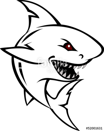 angry shark cartoon sketch" Stock image and royalty-free vector ...