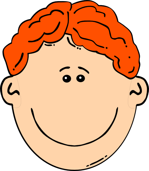 Smiling Red Head Boy Clip Art - vector clip art ...