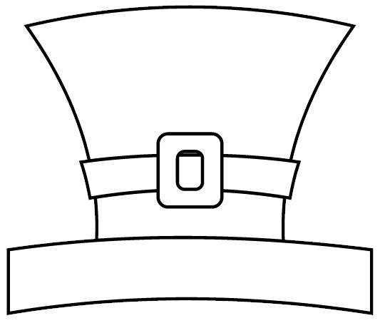 Leprechaun hat outline clipart black and white