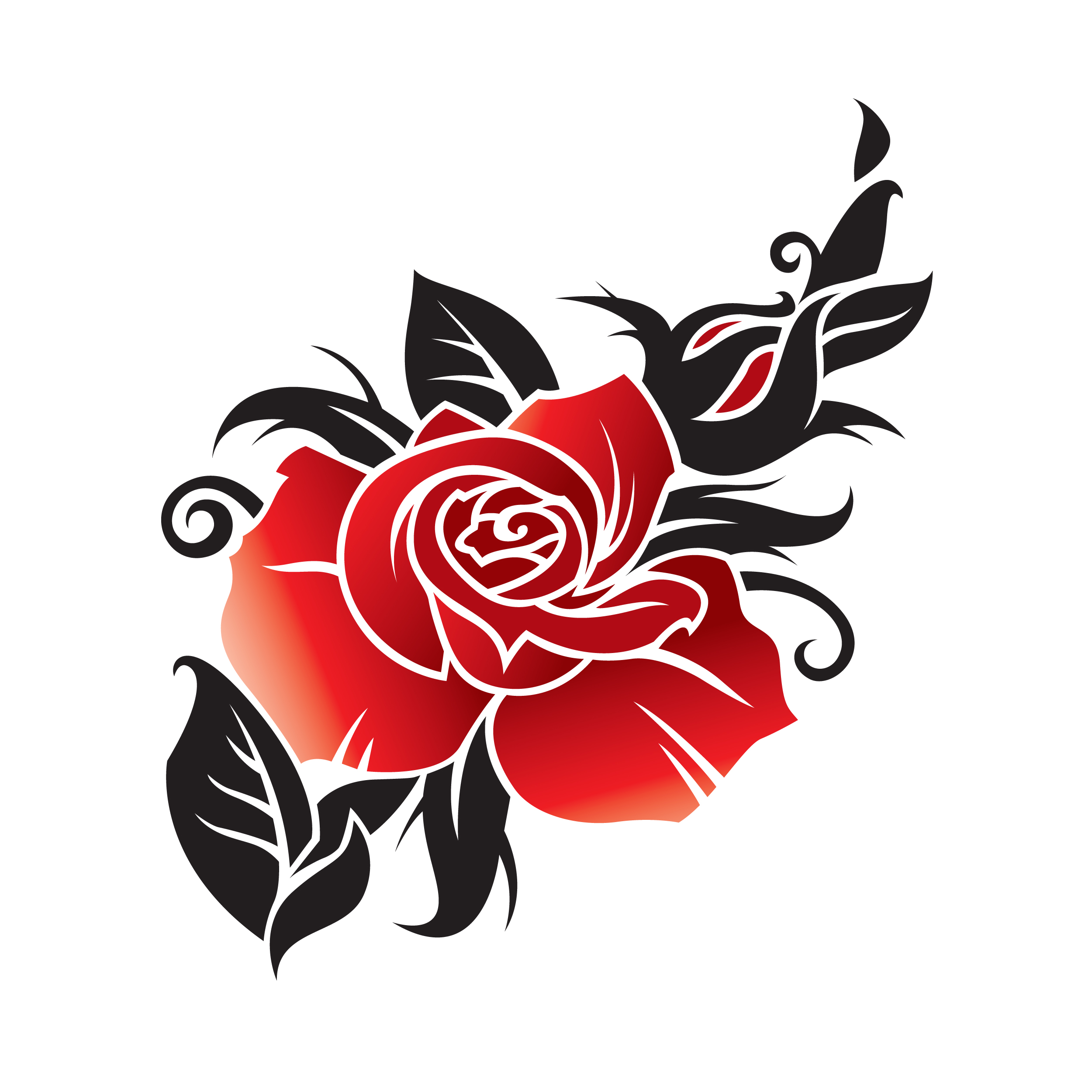 Rose tattoo clipart