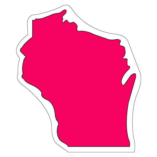 3.5x3 Customized Wisconsin Shaped Magnets 20 Mil - State Shaped ...