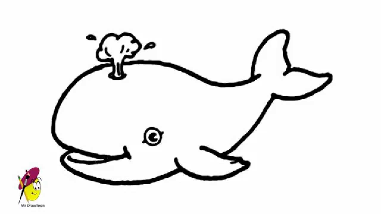 Cartoon whale - How to draw a Whale Fish - YouTube