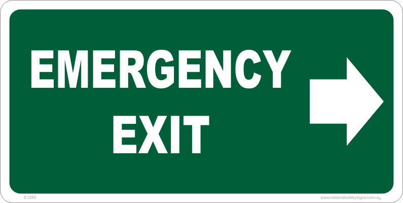 Emergency Exit Signs - Exit Arrows - National Safety Signs