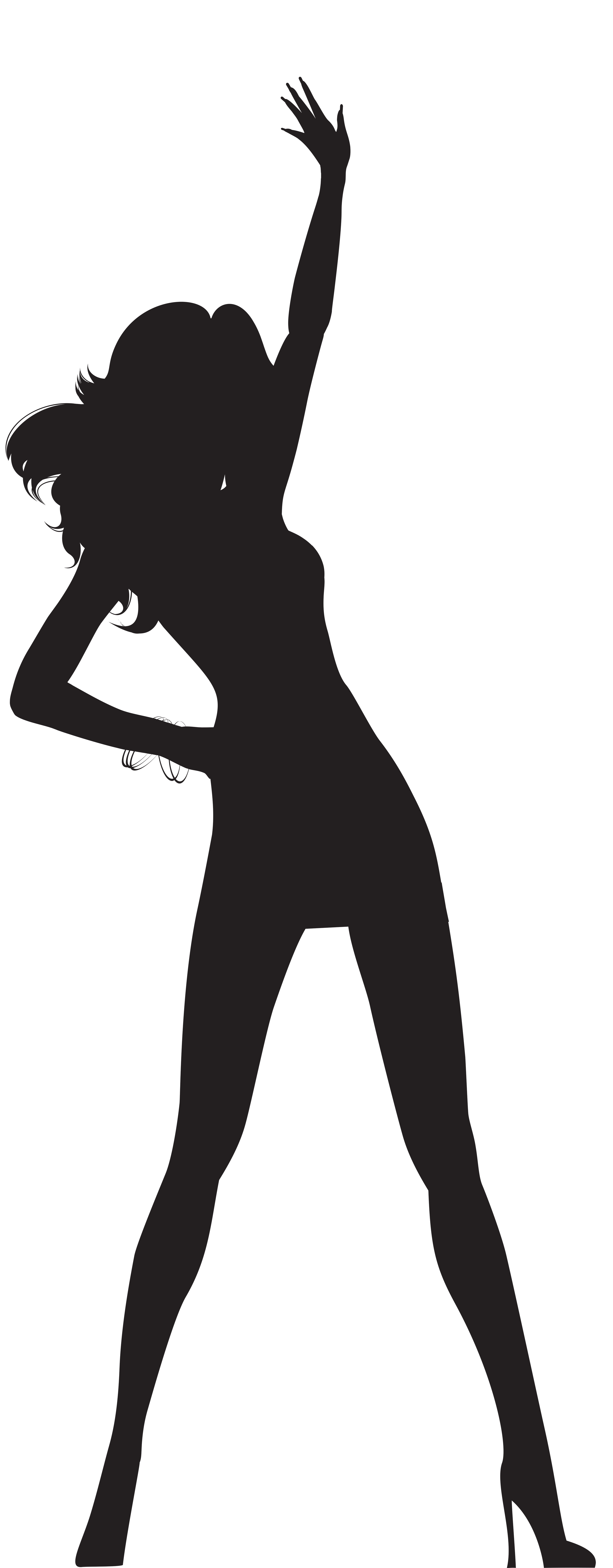 Dancing Woman Silhouette PNG Transparent Clip Art Image