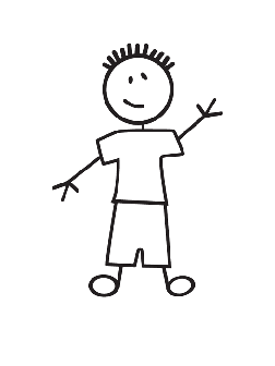 Stick figure girl clipart black and white