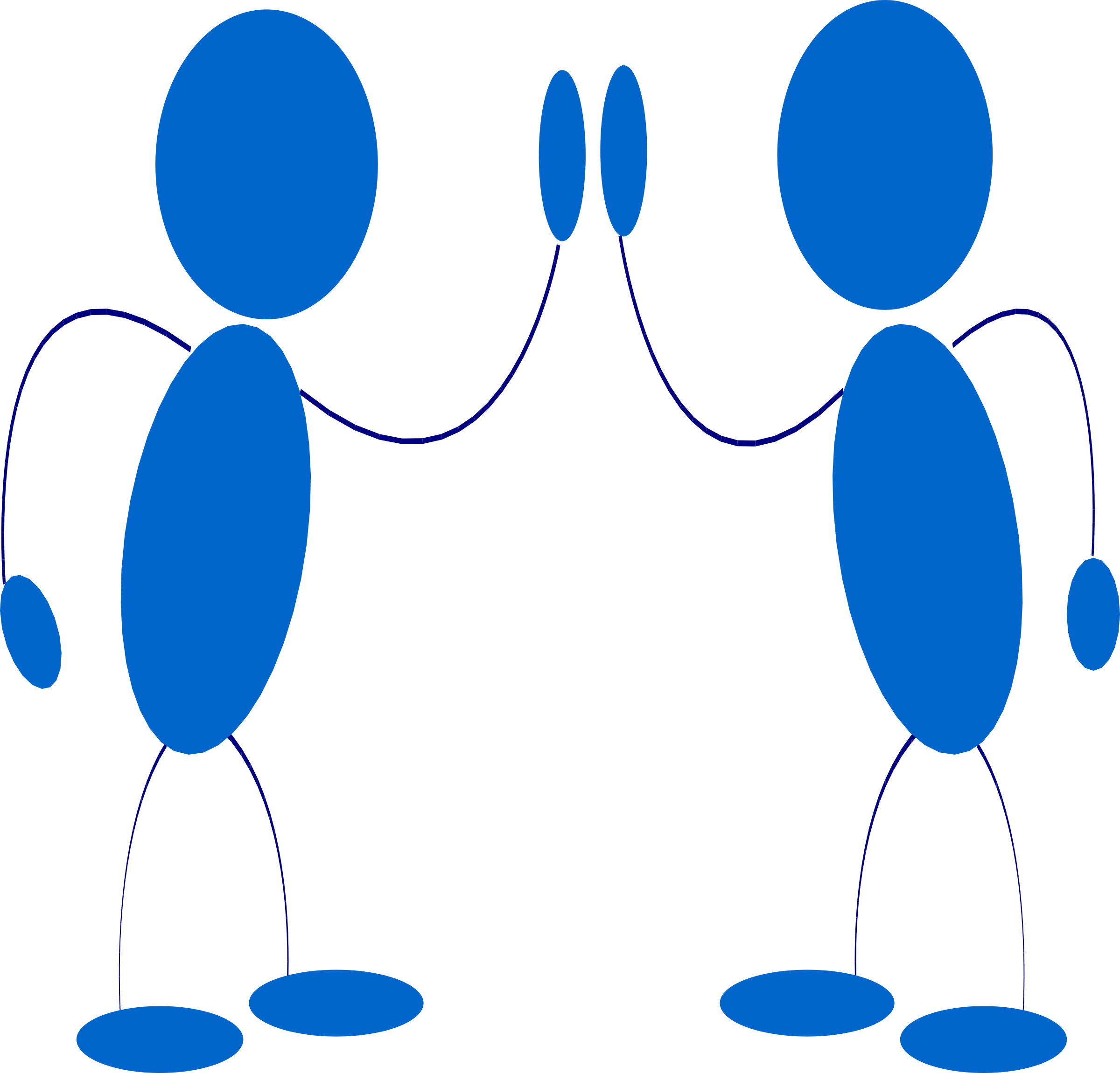 Clipart - blue men clap