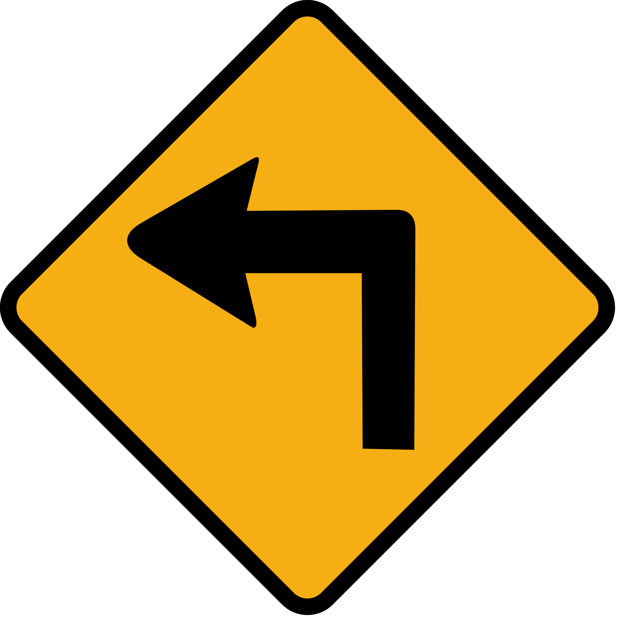 File:Diamond road sign dangerous corner.svg