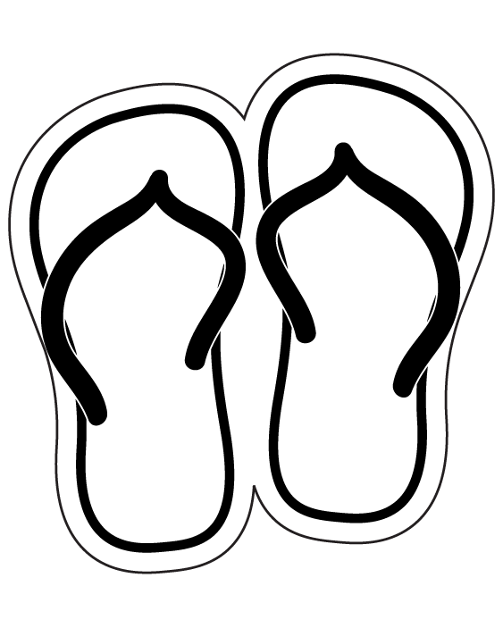 Flip Flop Outline - ClipArt Best