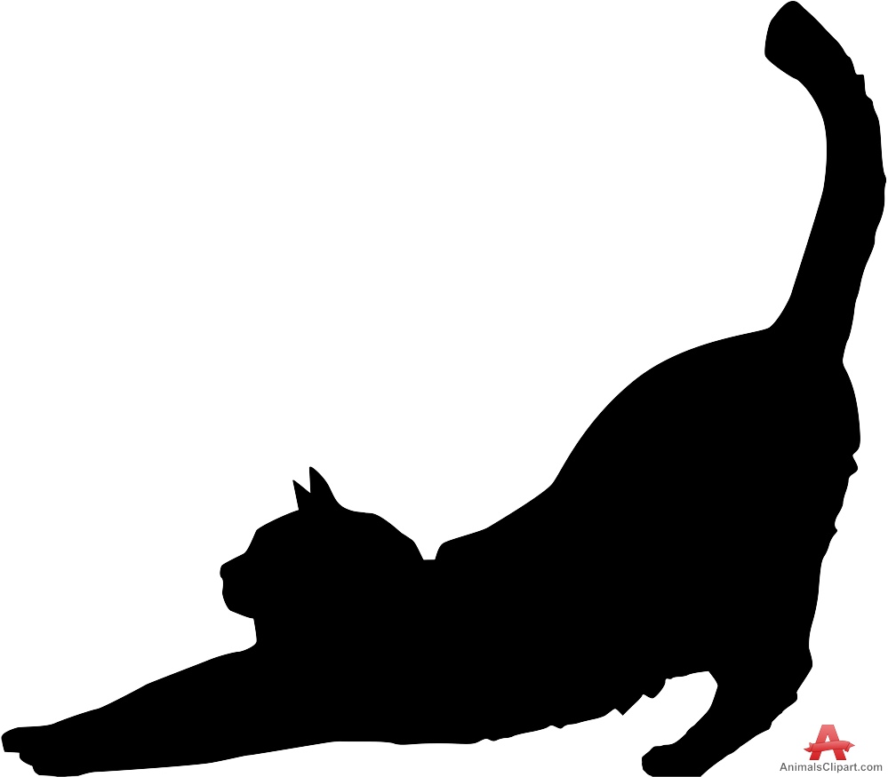 Cat Stretching Silhouette | Free Clipart Design Download