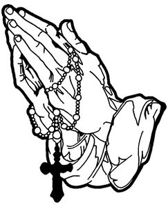 Best Photos of Rosary With Praying Hands Clip Art Black And White ...