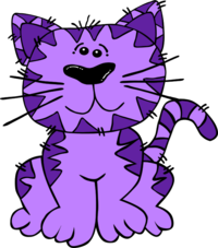 Purple Cat Clipart