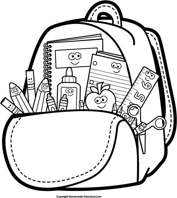 Back To School Clip Art Black And White - ClipArt Best