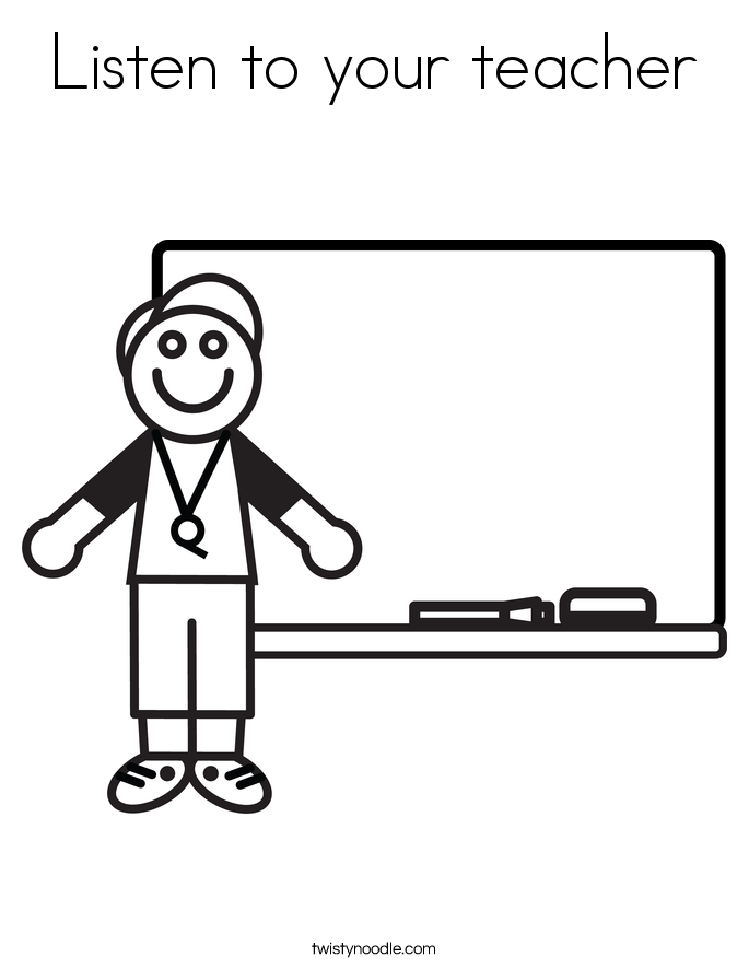 Listen to your teacher Coloring Page - Twisty Noodle