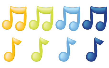 Vector notas musicales en Color, imÃ¡genes prediseÃ±adas - Clipart.me