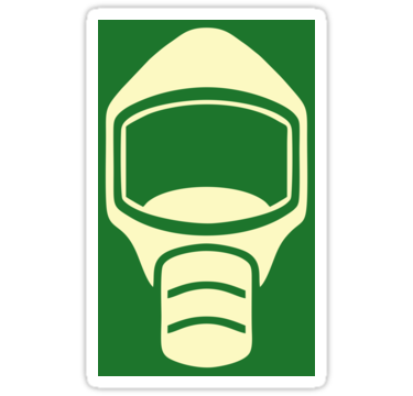 Emergency Escape Mask (or Smoke Hood, or Gas Mask) Sign" Stickers ...