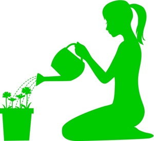 Flowers Watering Can Clipart