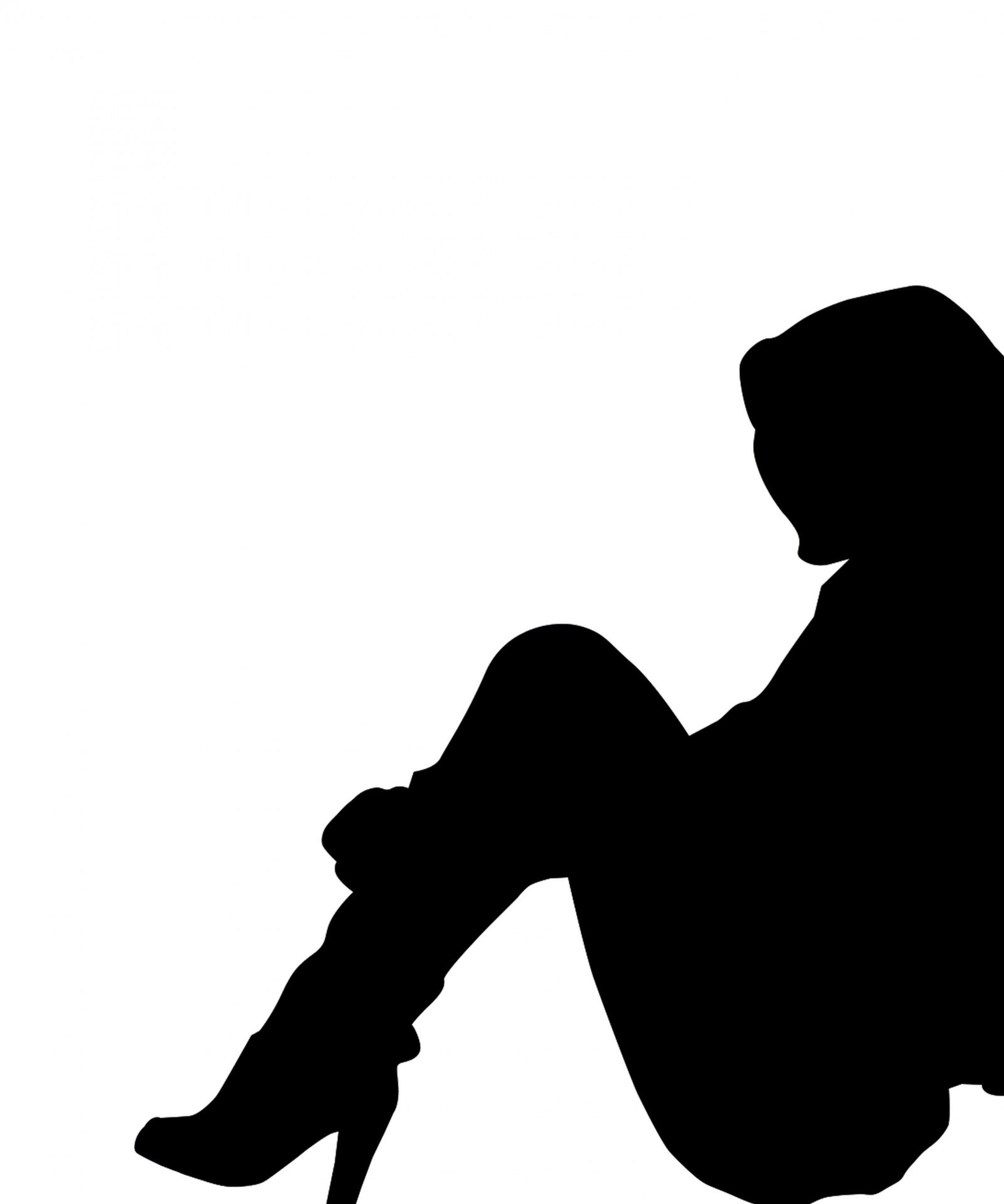 Clipart sad woman silhouette transparent