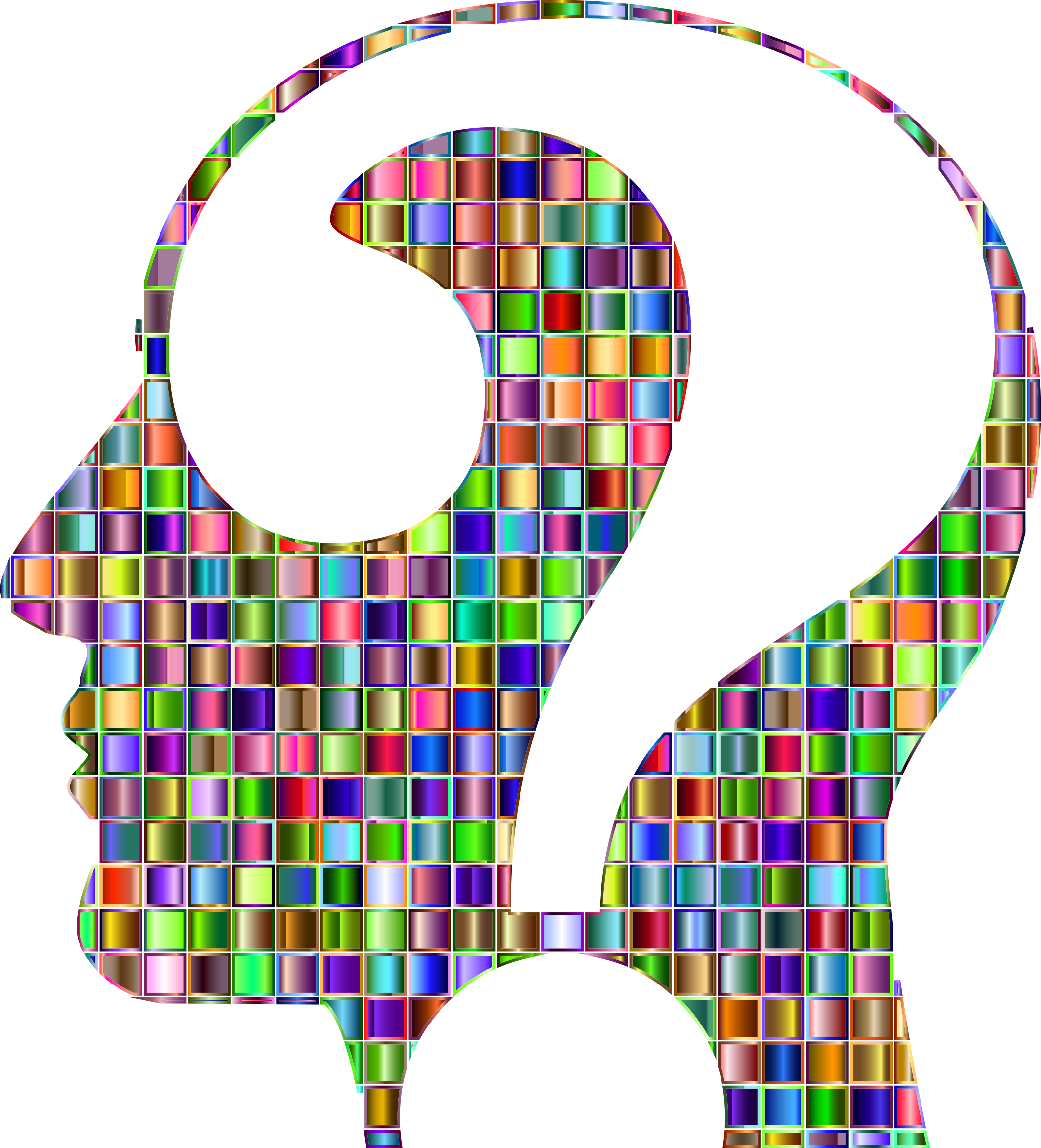 Clipart - Chromatic Mosaic Question Head