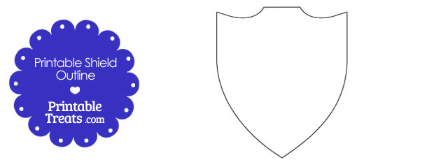 Printable Shield Outline — Printable Treats.com