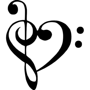 Bass Clef Treble Clef Heart clip art - vector clip art online ...
