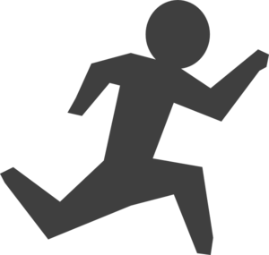 Gray Man Running clip art - vector clip art online, royalty free ...