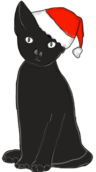 Cartoon Black Cats Christmas Tivo, Echo's Original Black Cat ...