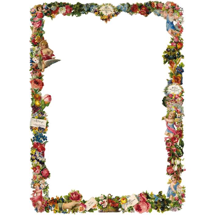 Flowers and Children Victorian Border Customized Stationery | ThisNext