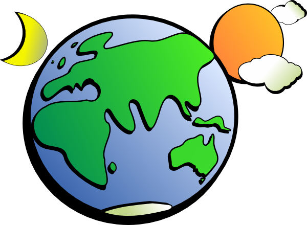 Earth Moon Sun Colored Clip Art - vector clip art ...