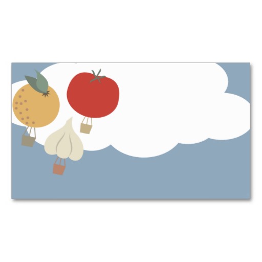hot air balloon food fruit vegetables garlic busin business card ...