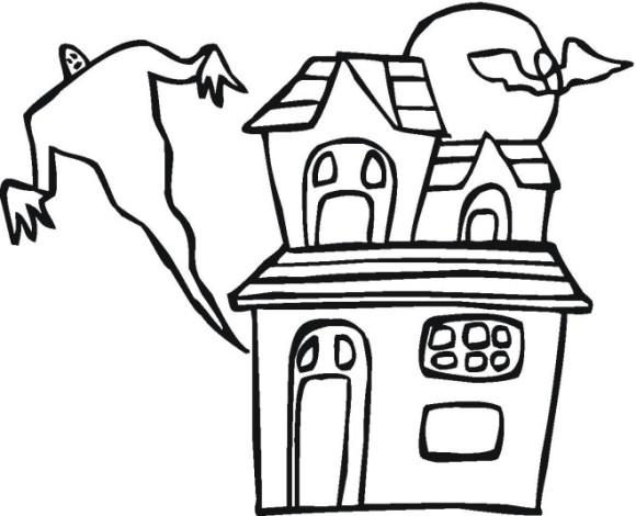 Haunted House Printable Halloween Coloring Pages Free - Hallowen ...