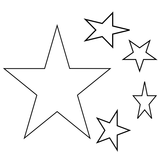 five star 16x black white line art hunky dory SVG colouringbook.