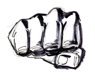 How To Draw Hands - Fist Frontview