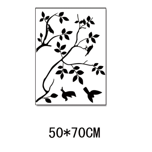 Bird on Tree Branch Silhouette Removable Wall Sticker Decal
