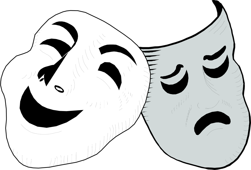 No drama masks clipart