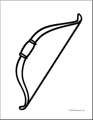 Bow and arrow clipart outline